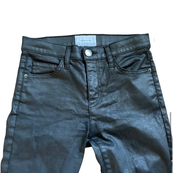 Current/Elliott black high waist ankle skinny coated jean zipper closure size 26 - Picture 5 of 11